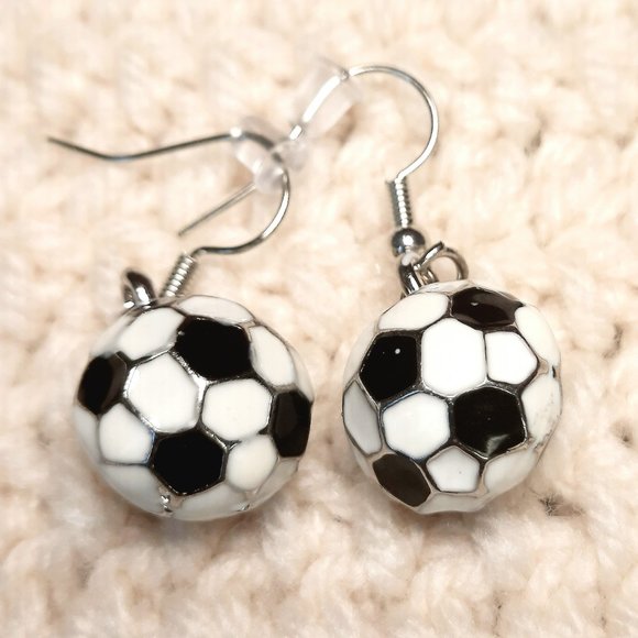 Soccer Charm Earrings - Picture 2 of 3